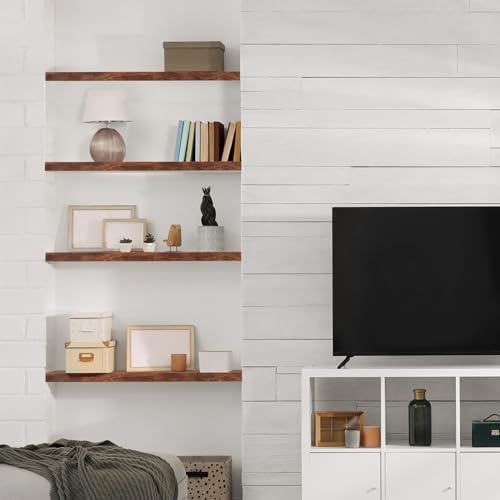 Sorbus Solid Wood Floating Shelves Set of 2