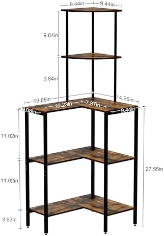 5 Tier Corner Shelf Stand with Storage