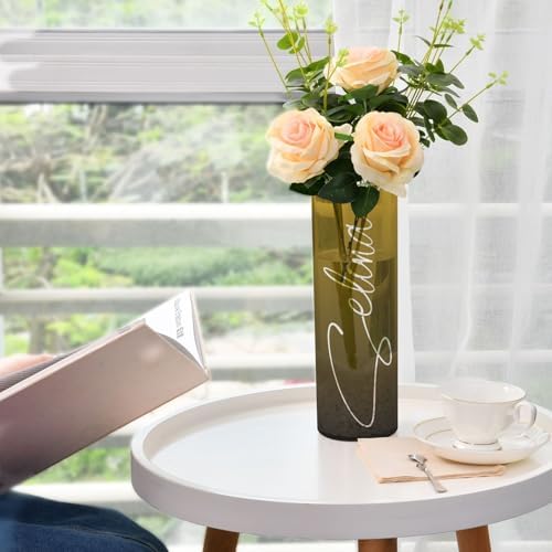 Custom Black Yellow Gradient Plastic Vase for Centerpieces