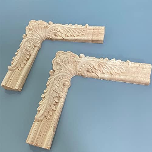 4PCS Decorative Wood Carved Corner Appliques 47x47in for Furniture Door Cabinet