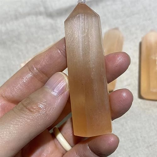 Texture Natural Orange Selenite Crystal Agate Gemstone Reiki Room Office Trim