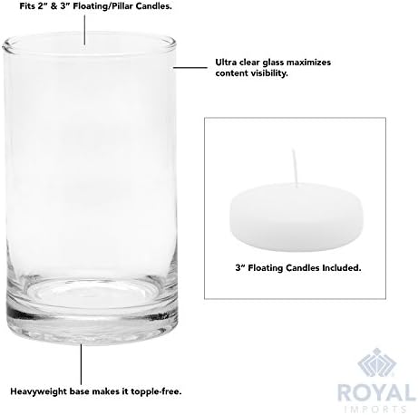 Royal Imports Glass Cylinder Vases Set of 4 - Floating Candles Wedding Home Decor