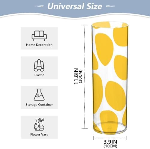 Yellow Spots Plastic Hurricane Flower Vase 118 x 39 Inch