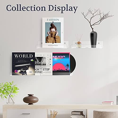 Mocoosy 2 Pack Clear Acrylic Floating Shelf 10 Inch