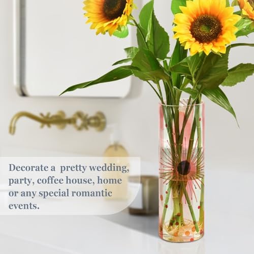 Geometric Dots Lines Coral Plastic Hurricane Candle Holder 118x39 Inch Modern Decor