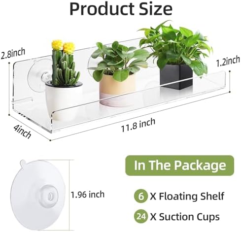 Windproof Floating Shelf Set 6 Pack for Plants and Decor