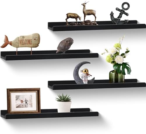 MITREL Picture Shelf with Ledge Set of 4 24 Floating Shelves for Wall Display