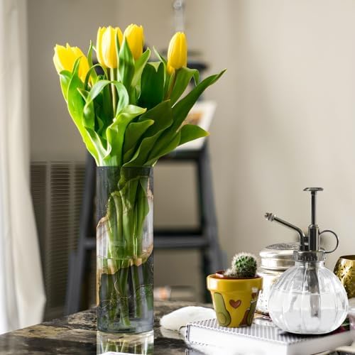 Black and Gold Marble Plastic Flower Vase 118 x 39 Inch