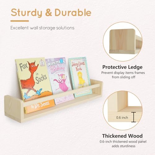 SwaaVee 3-Piece Floating Book Shelves for Wall