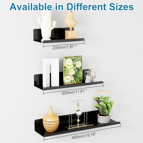 SAYAYO Black Floating Shelves 2pcs Wall Storage