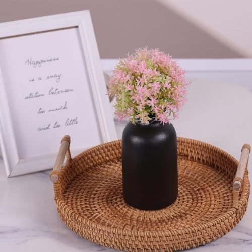 6 Pack Matte Black Ceramic Bud Vases 5 Inch Modern Boho Mini Vases for Flowers Pampas Grass or Dried Stems