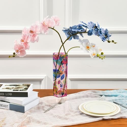 Peach Flower Plastic Hurricane Vase 118 x 39 Inch