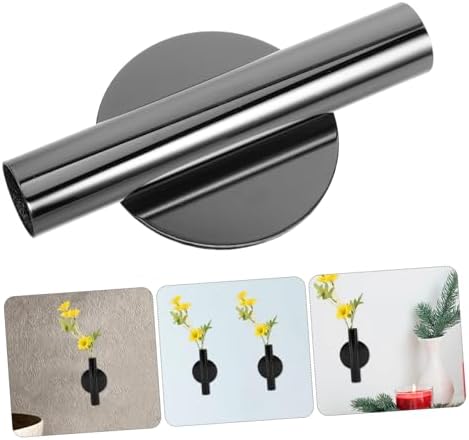 2pcs Modern Wall-Mounted Metal Flower Vases with Tube Design for Home Decor
