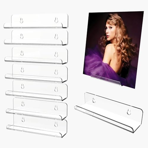 Clear Vinyl Record Wall Shelf 8 Pack 7 Inch