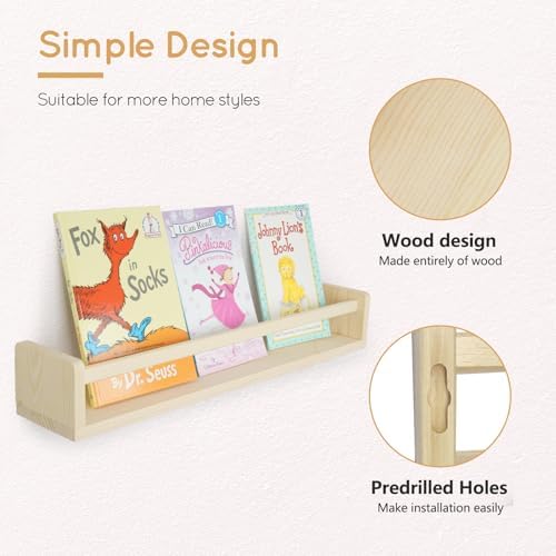 SwaaVee 3-Piece Floating Book Shelves for Wall