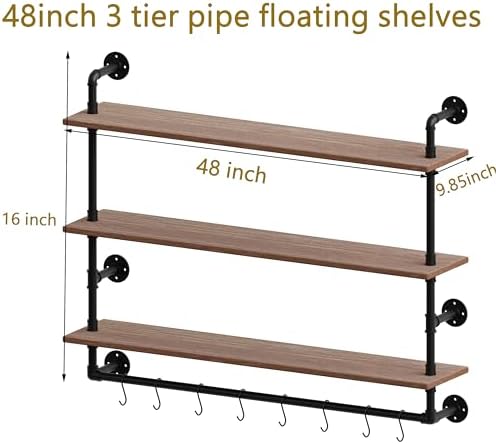 ROGMARS 3 Tier Floating Shelves with Wood