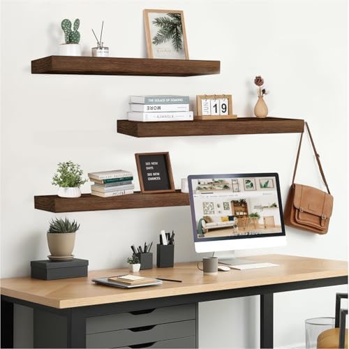 AT-VALY Floating Shelves Set of 3 Wall Decor 156 Inch