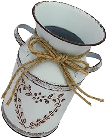 Vintage Metal Flower Bucket for Rustic Decor