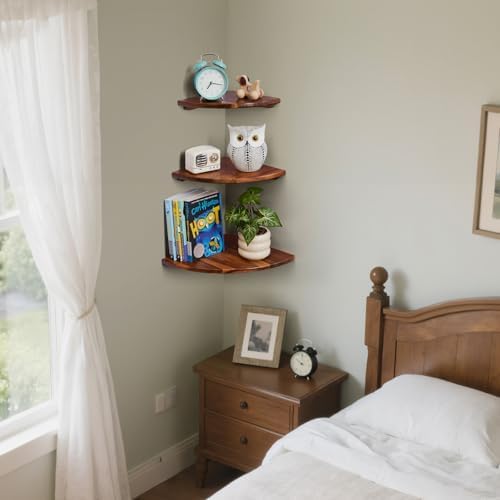 Conamily Corner Shelves Set of 3 Floating Wall Shelves