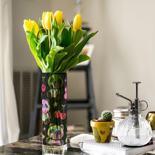 Merry Christmas White Panda Plastic Hurricane Candle Holder 118 x 39 Inch Unbreakable Decor