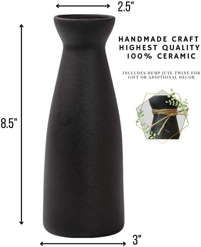 Lontcs WZ-2 Black Ceramic Vase for Pampas Grass