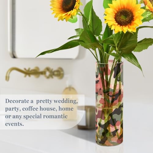 Camouflage Red Green Plastic Hurricane Vase 118 x 39 Inch