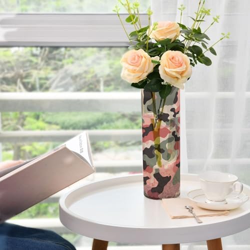 Camouflage Red Green Plastic Hurricane Vase 118 x 39 Inch