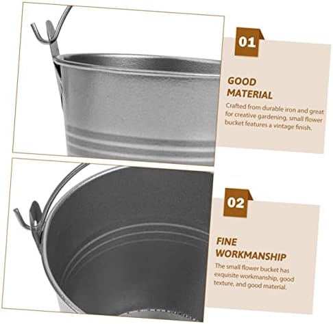 5pcs Vintage Iron Flower Pots for Home Decor and Party Use