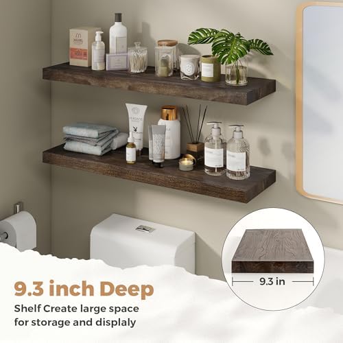RICHFOCUS Elm Floating Shelves Set of 2