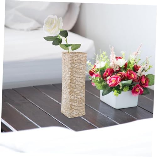 Straw Woven Flower Vase for Home Decor and Photo Props