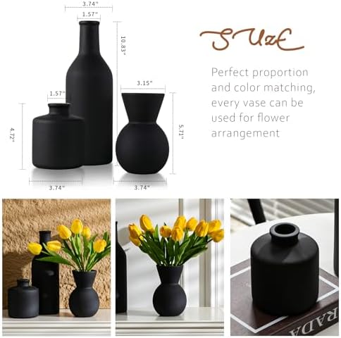 Modern Ceramic Flower Vase Set - 3pcs Table Centerpiece