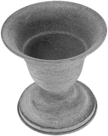 Metal Rustic Vintage Flower Vase with Gray Finish