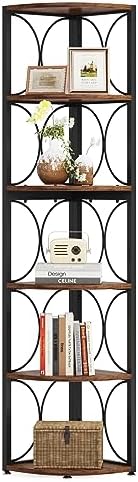 Tribesigns 67 Inch Tall Corner Shelf 6 Tier Bookcase