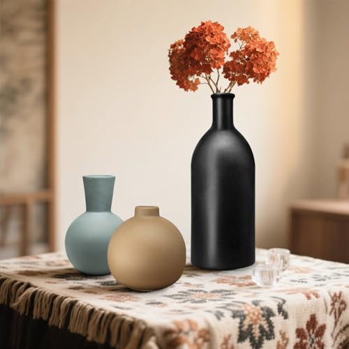 INKOTKIT Pottery Vases Set of 3 Rustic Farmhouse Decor Display