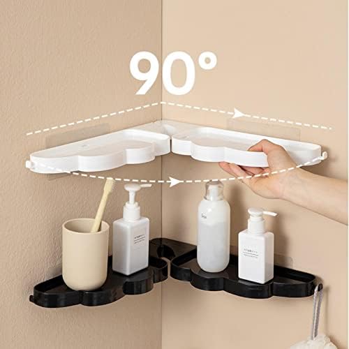 Foldable Corner Storage Shelf Revolving Rack Wall Mounted Bathroom Organizer