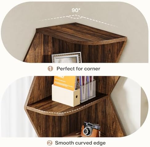 Tribesigns 715 Inch Tall Corner Shelf 5 Tier