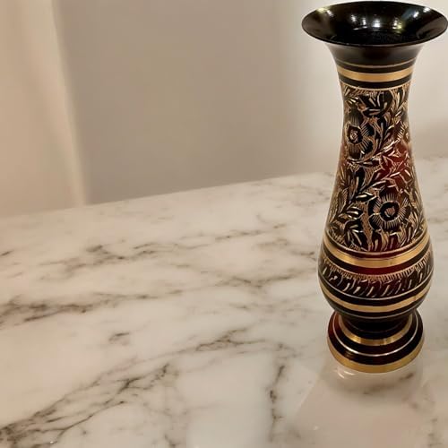 AKANKSHA ARTS 8 Inch Brass Vase Decor