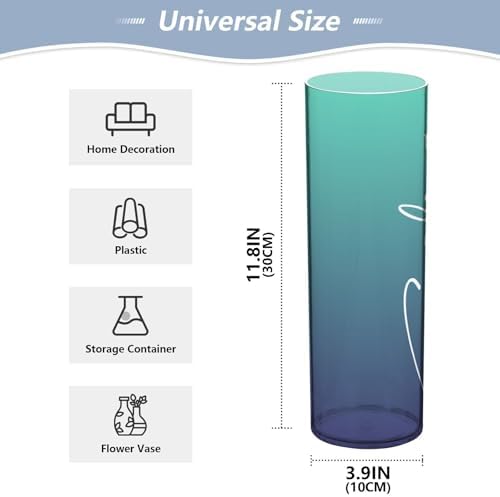 J JOYSAY Dark Teal Blue Gradient Vase for Centerpieces