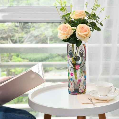 Sweet White Labrador Retriever Cylinder Vase 118x39 Inch Decor