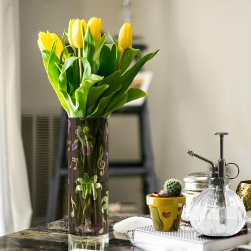 Flowers Music Pattern Plastic Flower Vase for Home Decor