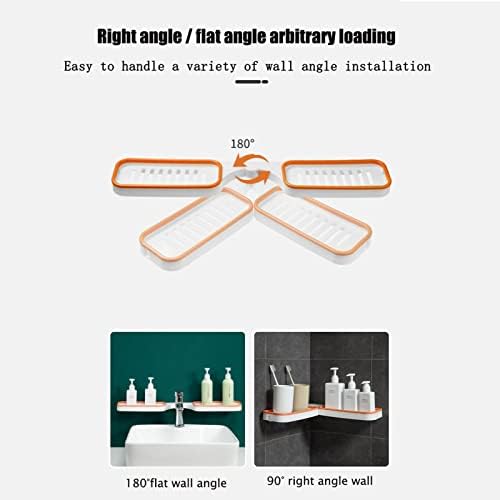 Foldable Corner Storage Shelf Revolving Rack Wall Mounted Bathroom Organizer