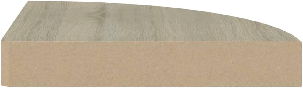 2 Piece Floating Corner Shelves Oak MDF 98x98x15 for Bathroom Bedroom Living Room Kitchen Decoration