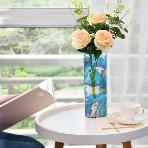 Cartoon Great White Shark Blue Plastic Vase 118 x 39 Inch