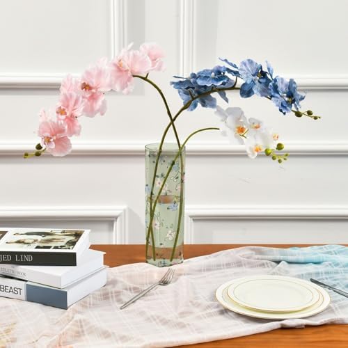 Green Crushed Flower Hurricane Floating Candle Holder 118 x 39 Inch Decorative