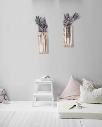 Wood Wall Planter Set 2 Pack Weathered White