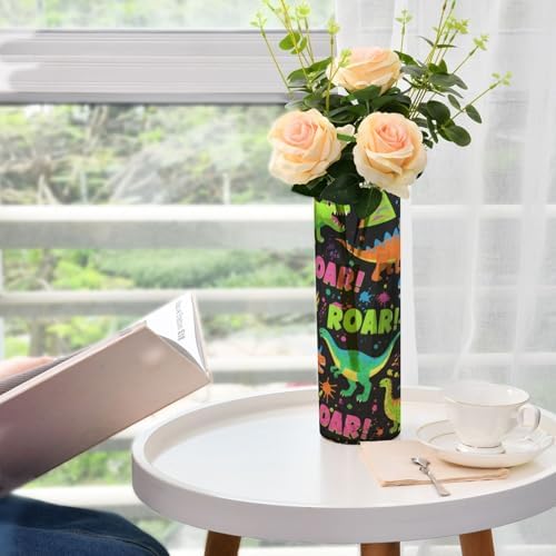 Roaring Dino Flower Vase with Fluorescent Design