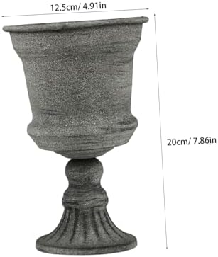 Vintage Gray Iron Art Flower Pot for Home and Office Decor