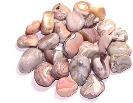 Tumbled Pink Botswana Agate with Velvet Bag - 1 Inch Stones 12 Pound