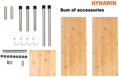 HYNAWIN 3 Tier Corner Shelf Bamboo Metal Organizer