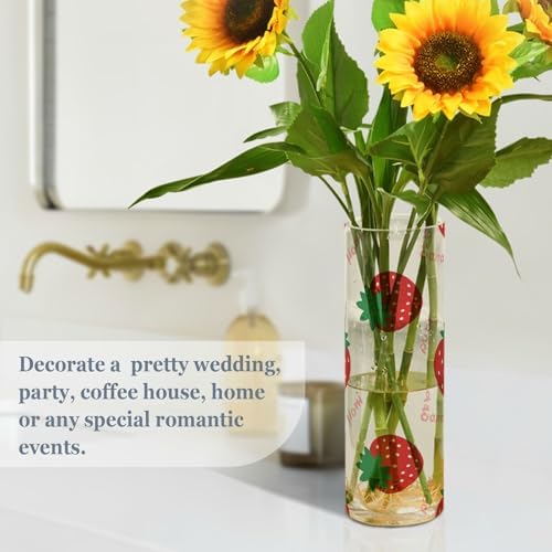 Cute Cartoon Strawberry Beige Plastic Vase 118x39 Inch Decorative